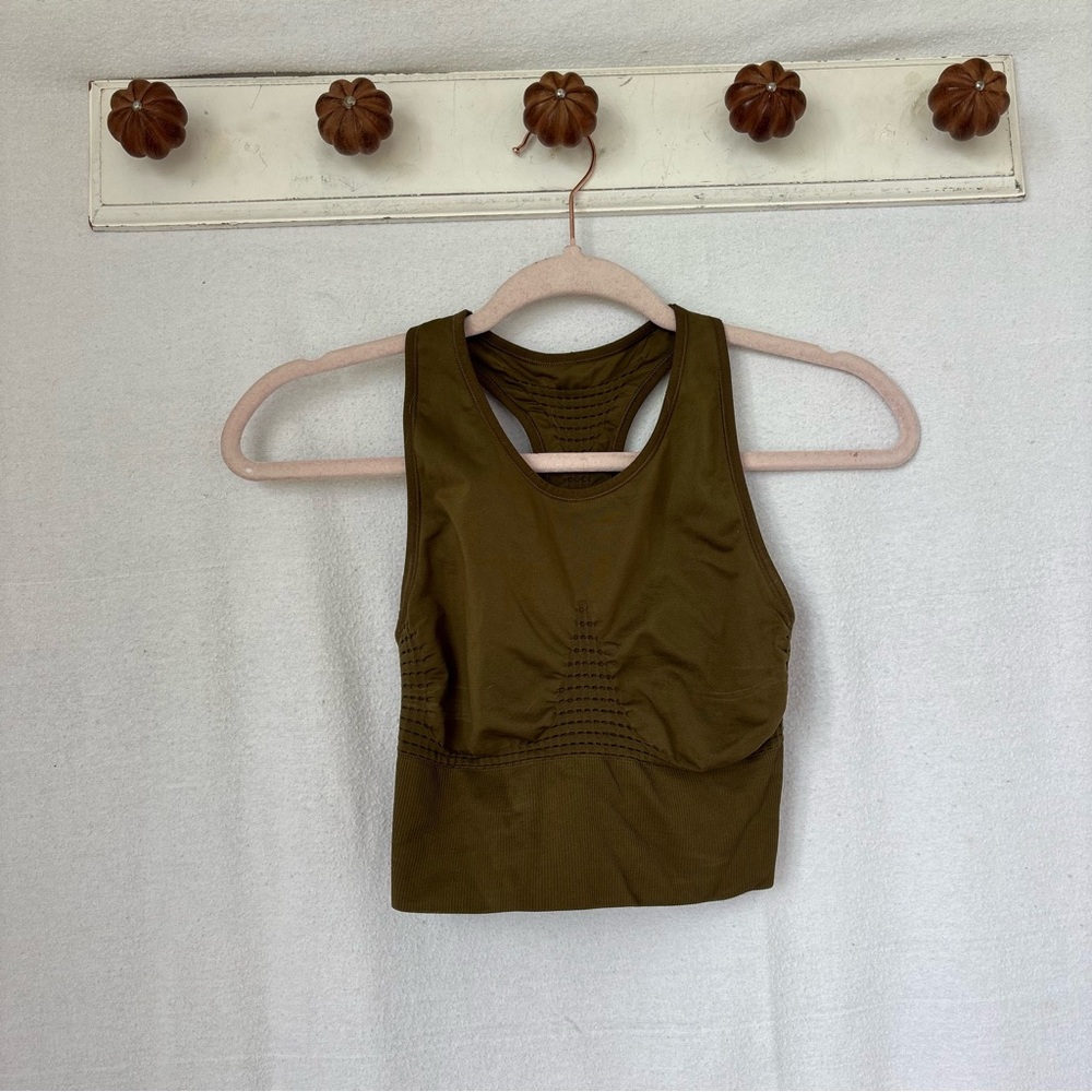 Sweaty Betty Khaki Green Sports Bra